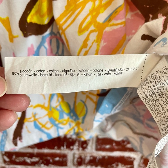 Zara Multicolor Graffiti Graphic Art Cotton Boxy Tee. Women’s Large - Picture 7 of 9